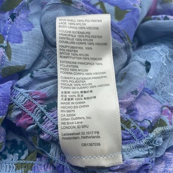 Free People Daphne Blouse Top Floral Lace‎ & Sheer Romantic - Picture 9 of 9